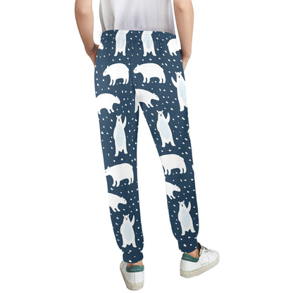 Polar Bear Pattern Print Design A02 Women's Casual Track Pants