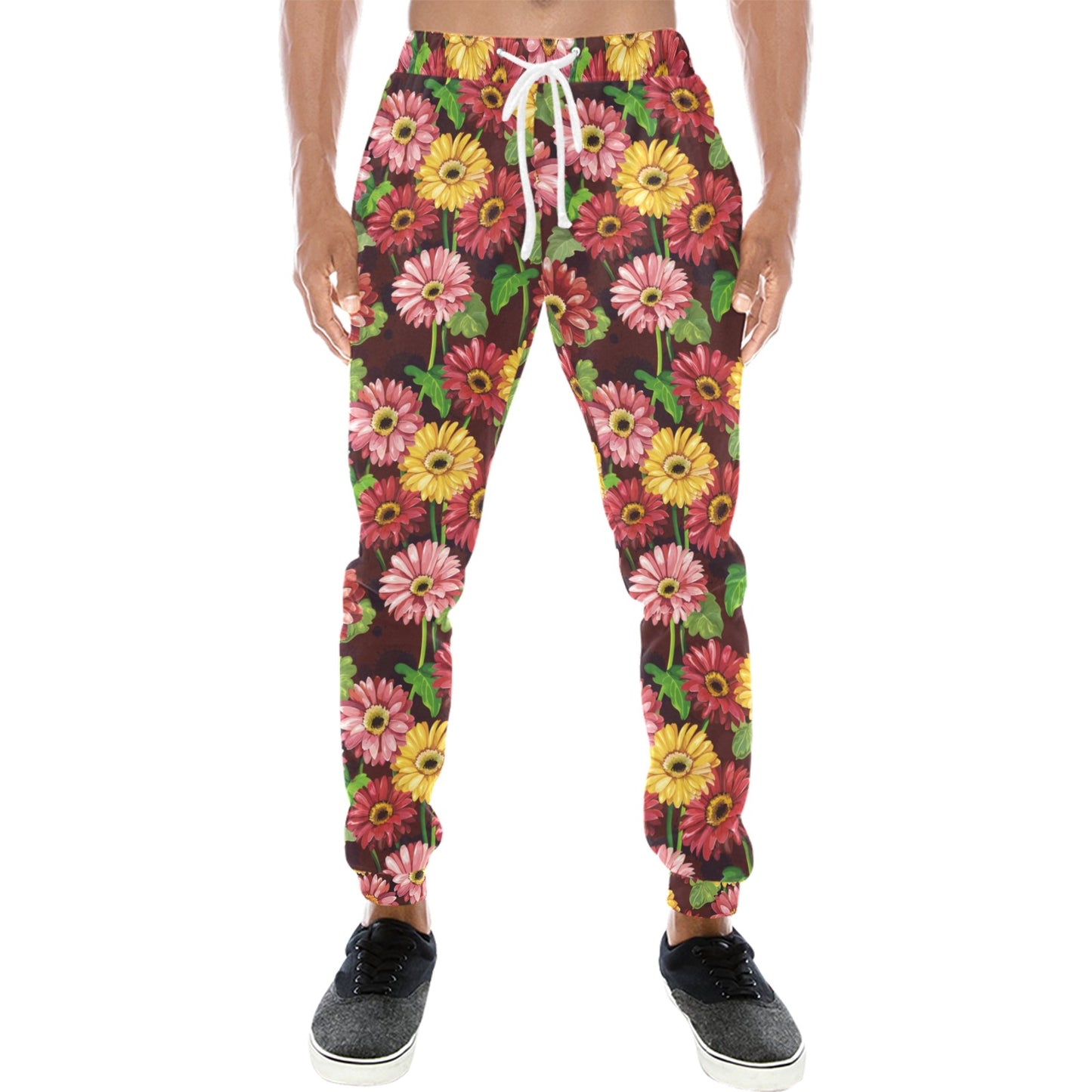 Daisy Gerbera Print Pattern Men's Sweatpants
