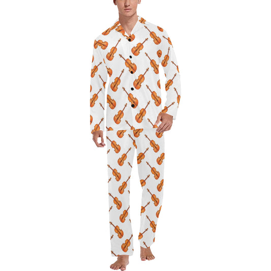 Violin Print Design LKS401 Men's Long Pajama Set