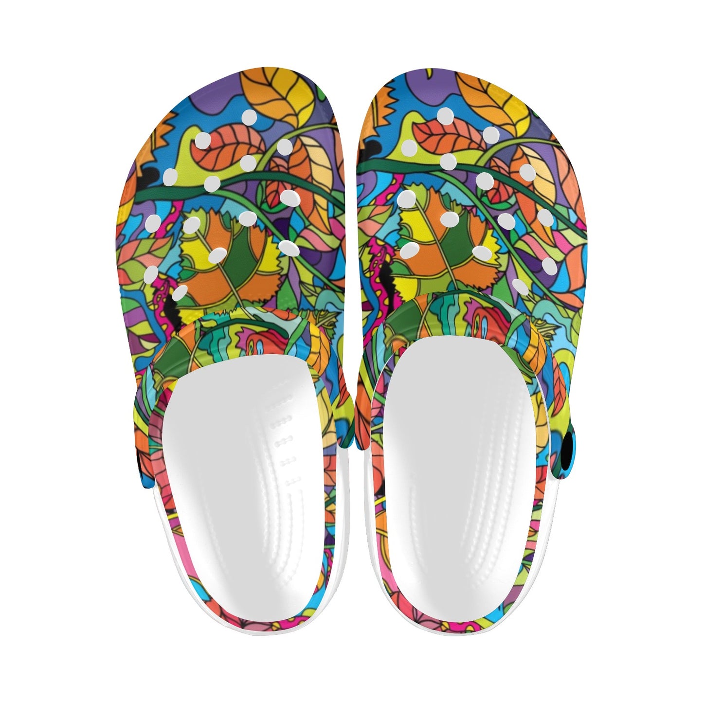 Psychedelic Trippy Flower Print Unisex Clogs Shoes