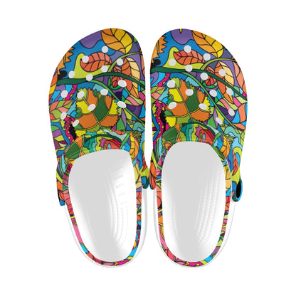 Psychedelic Trippy Flower Print Unisex Clogs Shoes