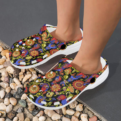 Steampunk Bird Design Themed Print Unisex Clogs Shoes