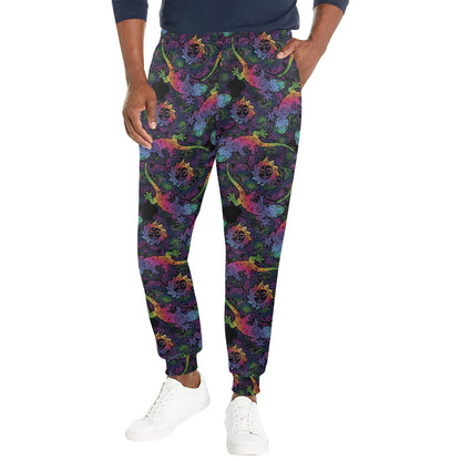 Gecko Rainbow Pattern Print Design 03 Men's Casual Track Pants