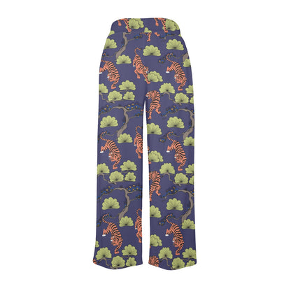 Tiger Pattern Japan Style Women's Wide Leg Lounge Pants