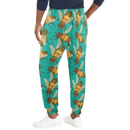 Bee Pattern Print Design BEE04 Men's Casual Track Pants