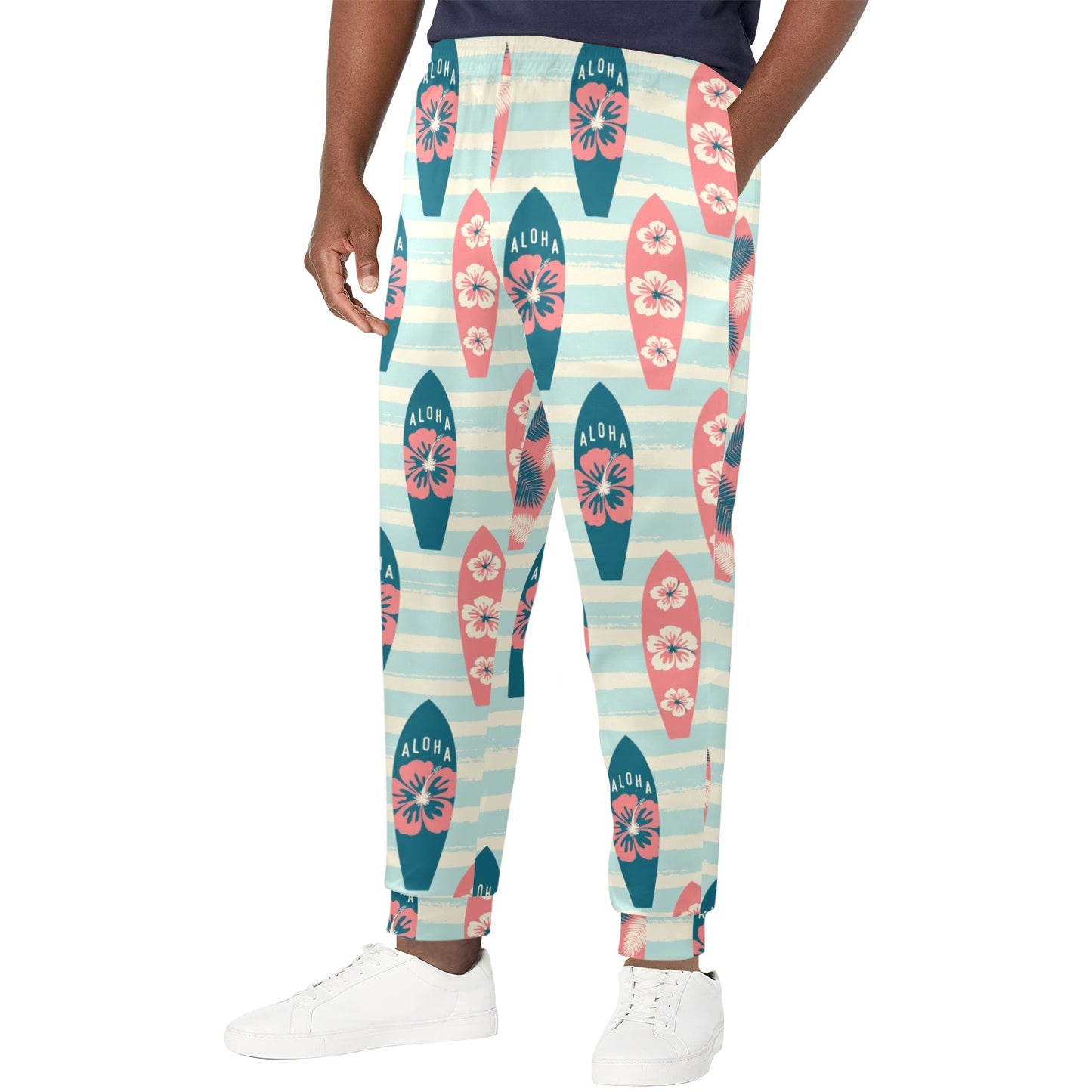 Aloha Hawaii Surfboard Pattern Print Design 02 Men's Casual Track Pants
