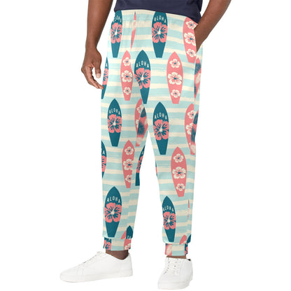 Aloha Hawaii Surfboard Pattern Print Design 02 Men's Casual Track Pants