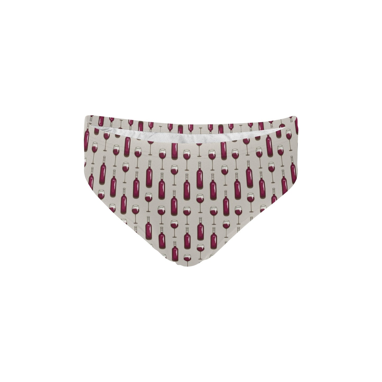Wine Bottle Pattern Print Men's Swimming Briefs