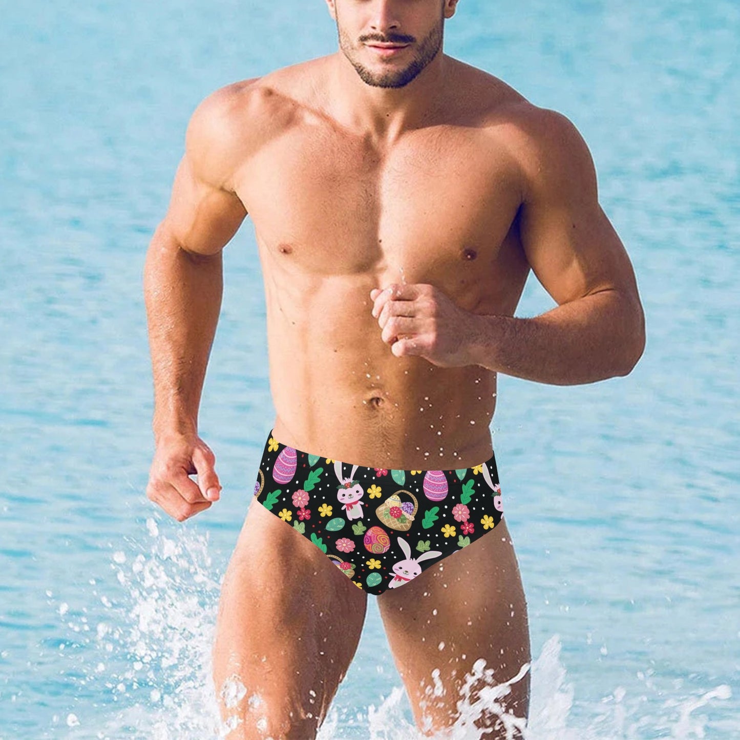 Easter Eggs Pattern Print Design RB05 Men's Swimming Briefs