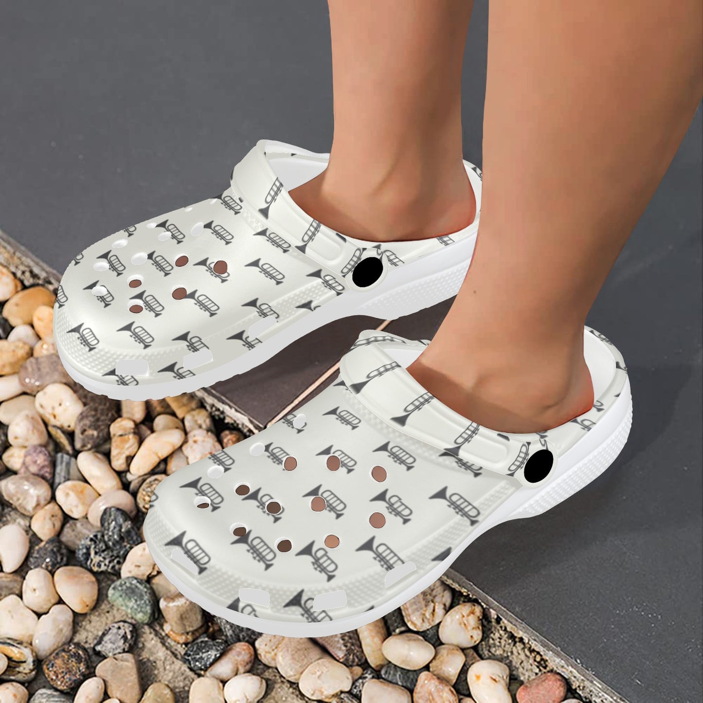 Trumpet Pattern Themed Print Unisex Clogs Shoes