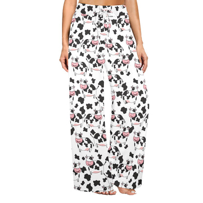 Cow Pattern Print Design 02 Women's Wide Leg Lounge Pants