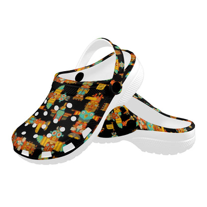 Totem Pole Cartoon Print Unisex Clogs Shoes