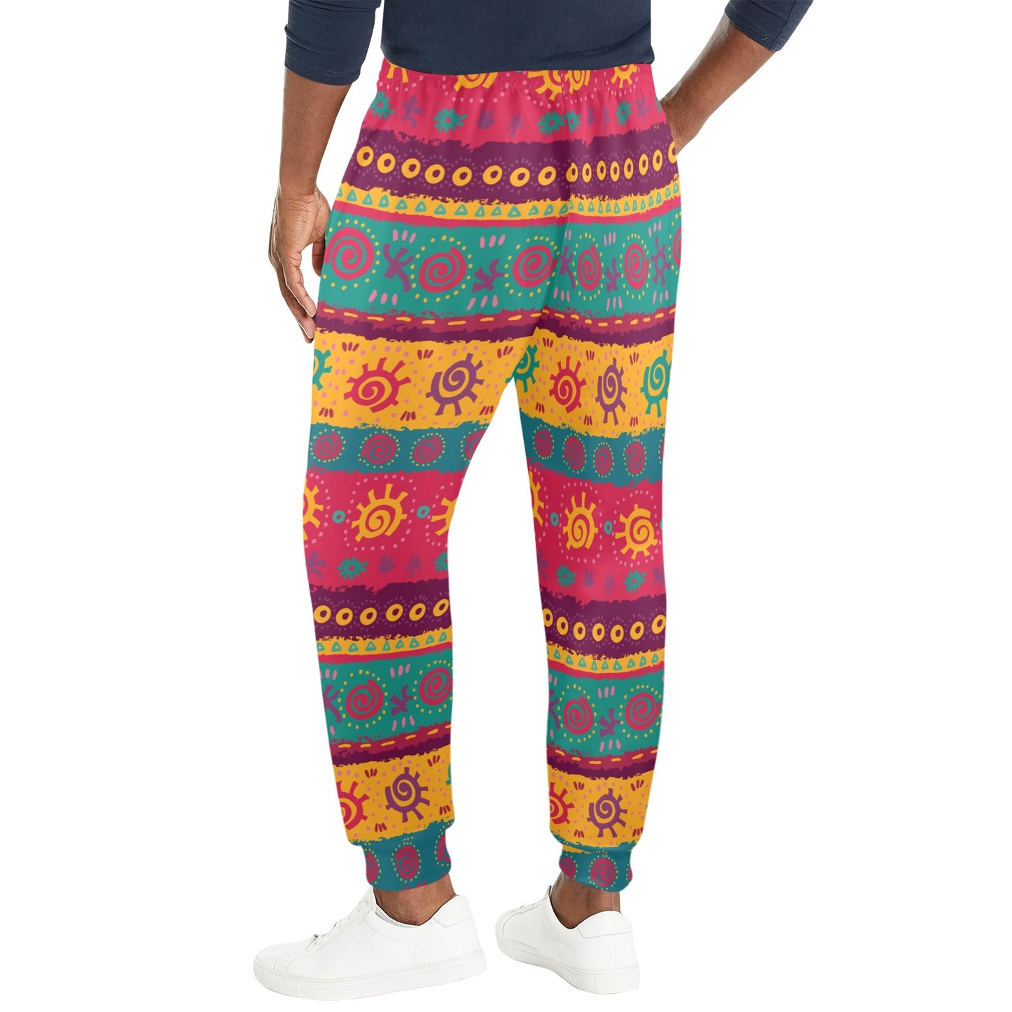 Ethnic Design Print Pattern JJ0134 Men's Casual Track Pants