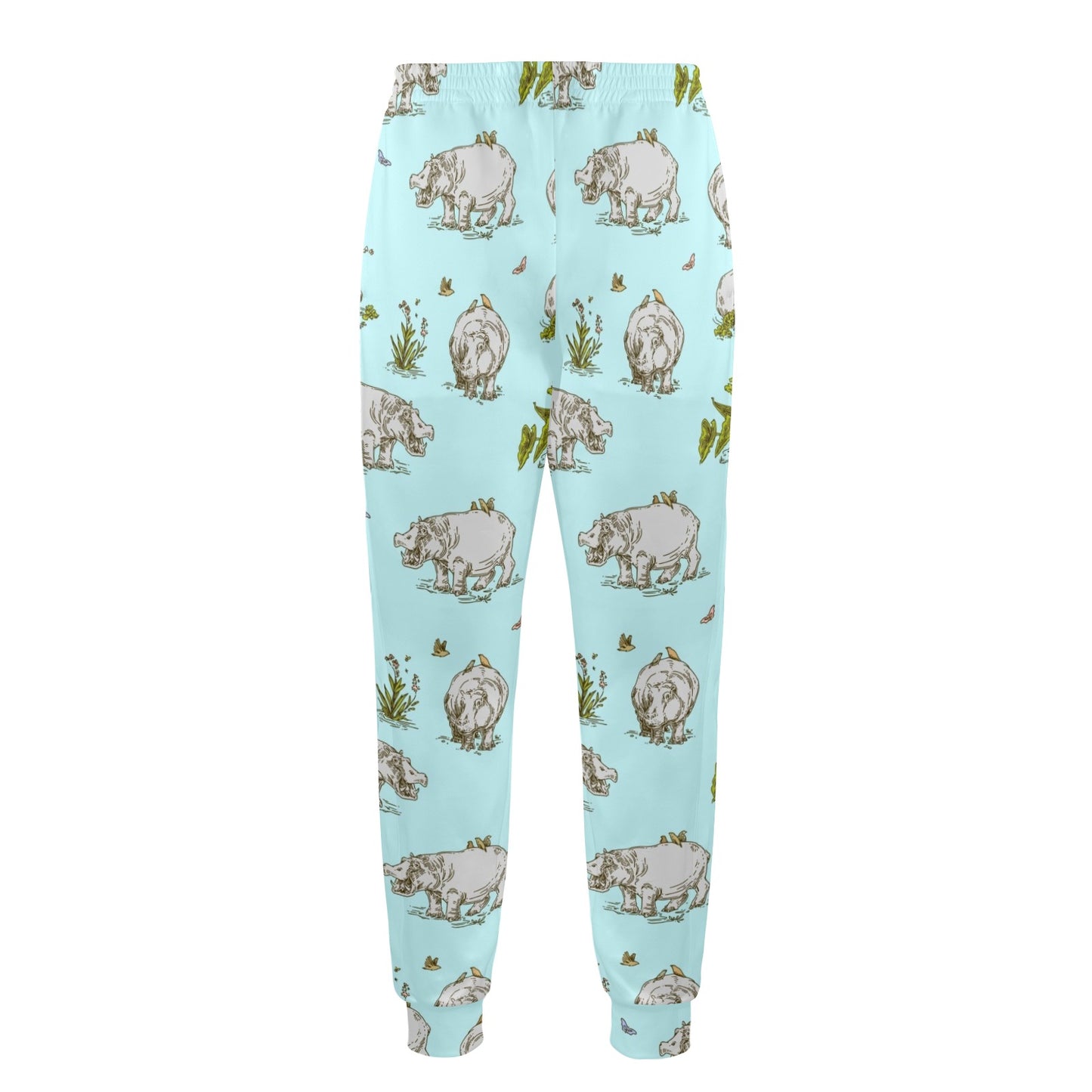 Hippo Design Print Pattern JJ0348 Men's Casual Track Pants