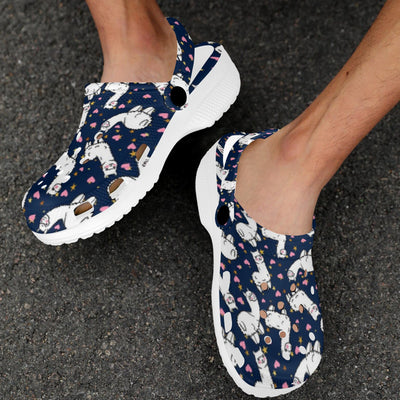 Alpaca Heart Star Design Themed Print Unisex Clogs Shoes