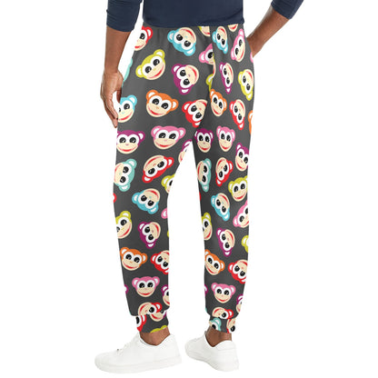 Monkey Head Design Themed Print Men's Casual Track Pants