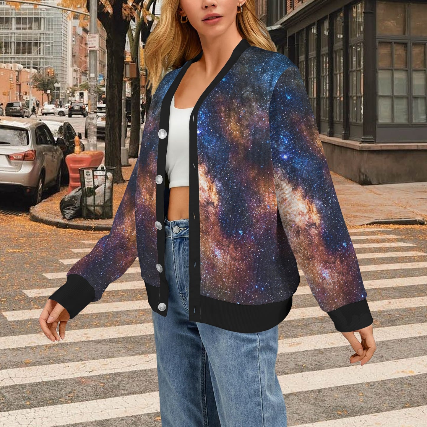 Celestial Milky way Galaxy Women's Cardigan