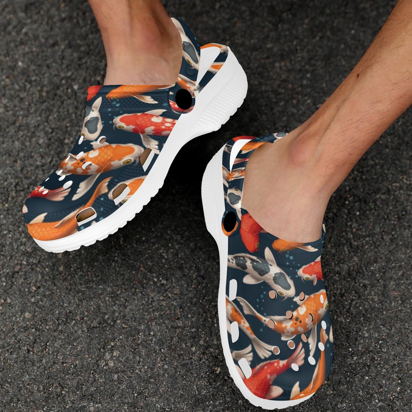 Koi Carp Cute Design Themed Print Unisex Clogs Shoes
