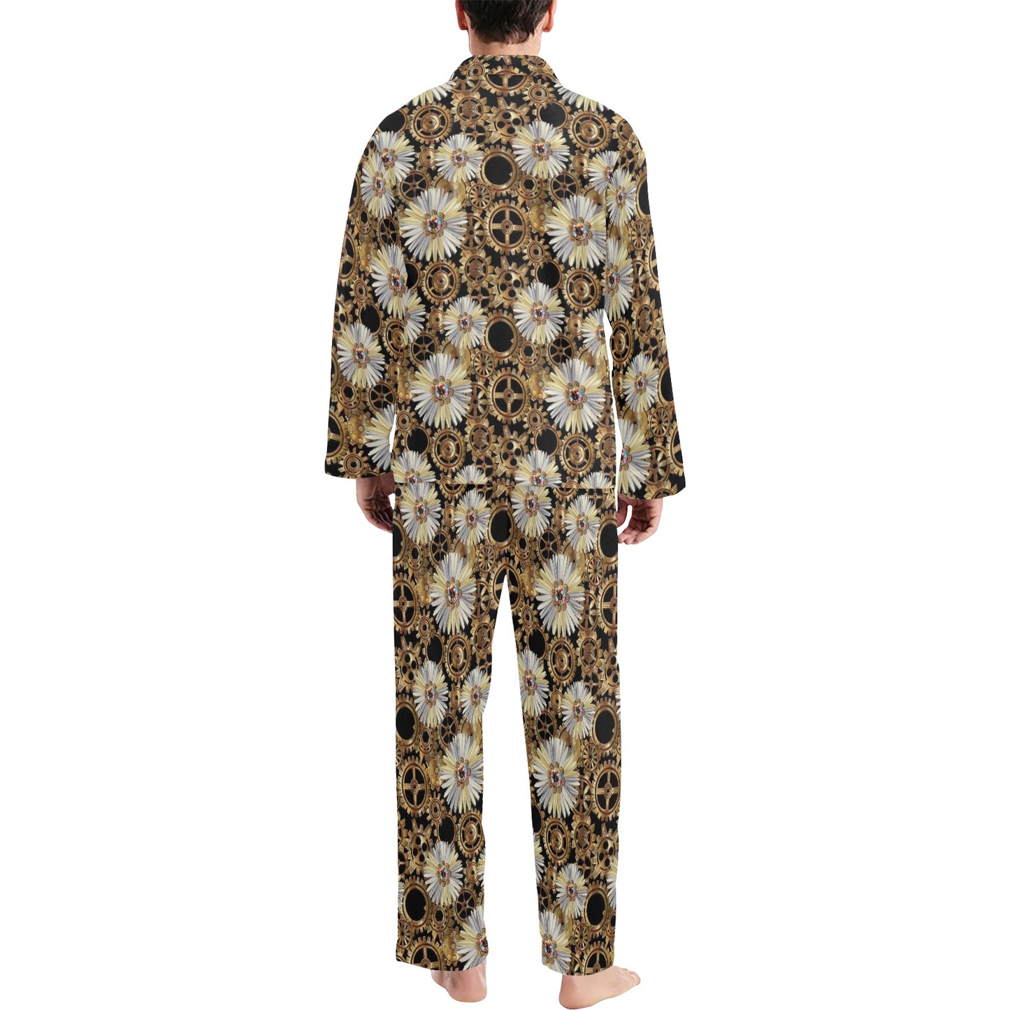Steampunk Print Design LKS305 Men's Long Pajama Set