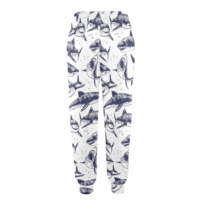 Great White Shark Pattern Print Design 02 Women's Casual Track Pants