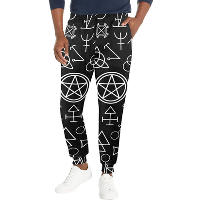 Pentagram Pattern Print Design A02 Men's Casual Track Pants
