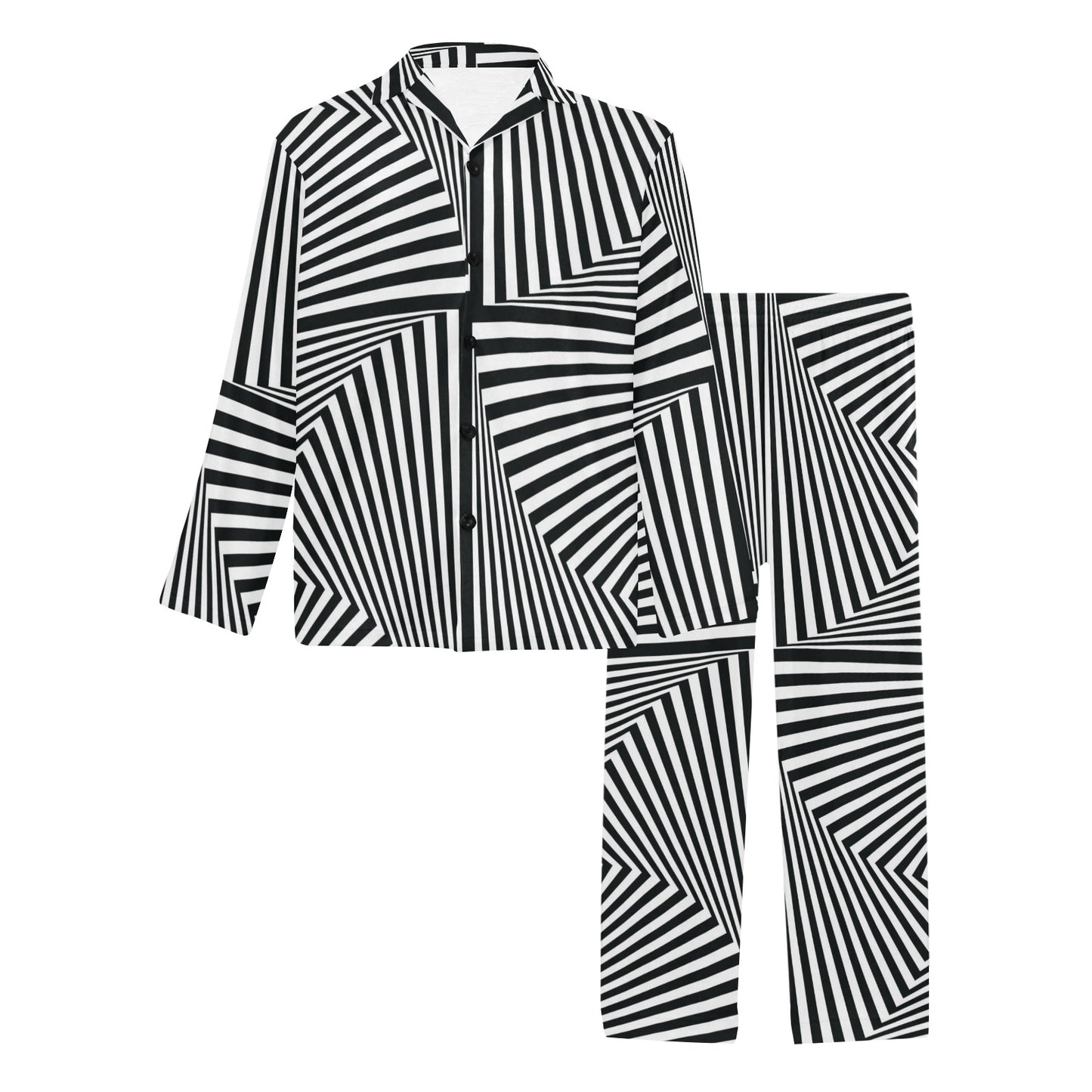 Vortex Print Design LKS302 Men's Long Pajama Set
