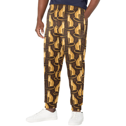 Cheetah Pattern Print Design 03 Men's Casual Track Pants