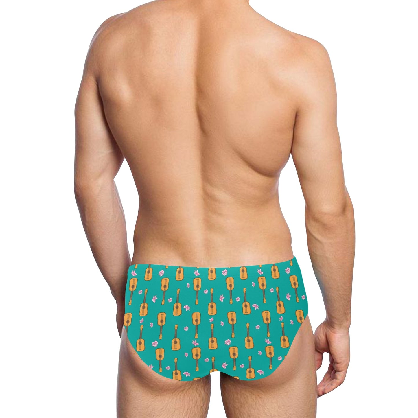Ukulele Print Design LKS403 Men's Swimming Briefs