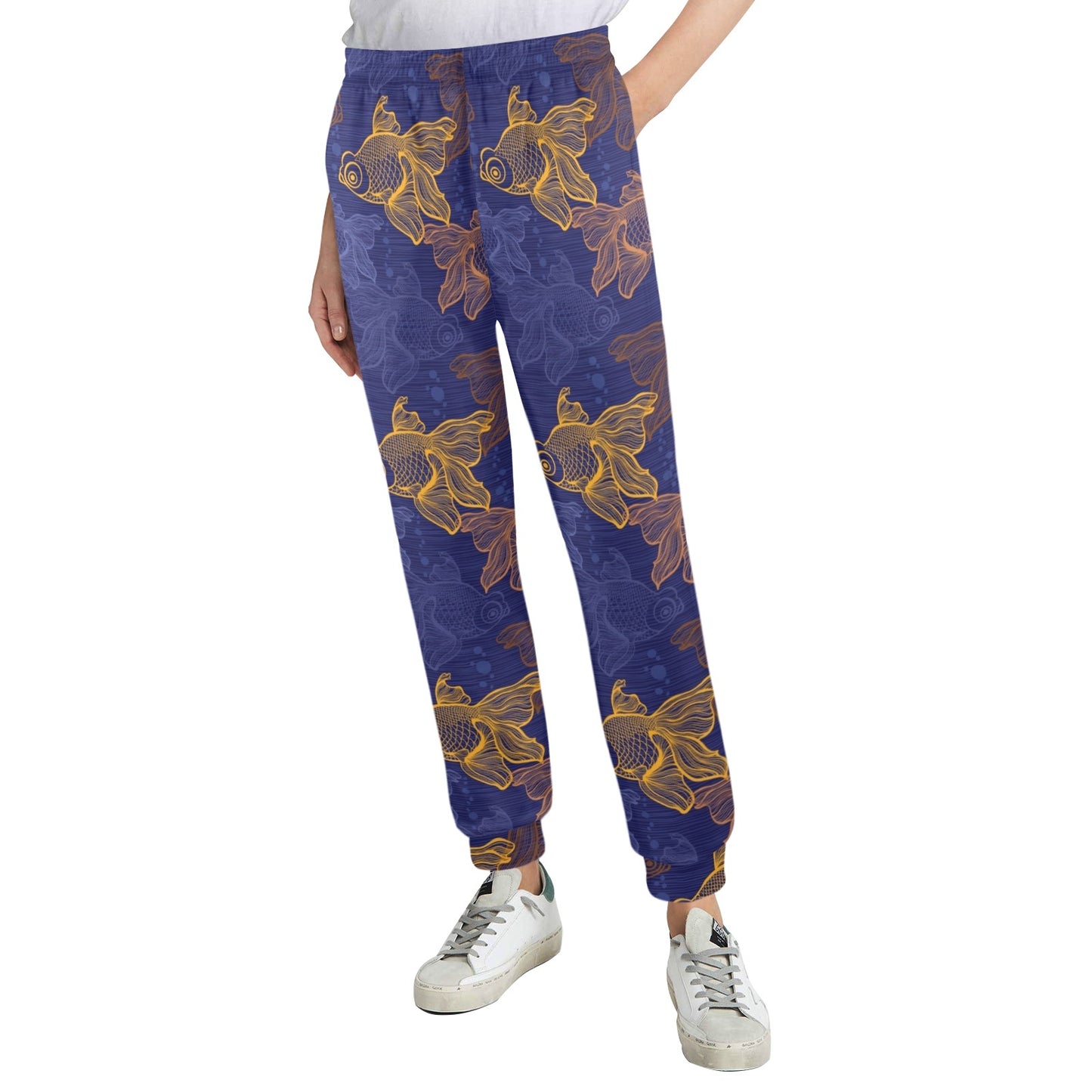 Goldfish Pattern Print Design 01 Women's Casual Track Pants