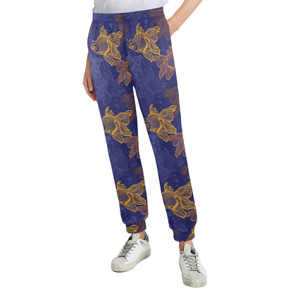 Goldfish Pattern Print Design 01 Women's Casual Track Pants