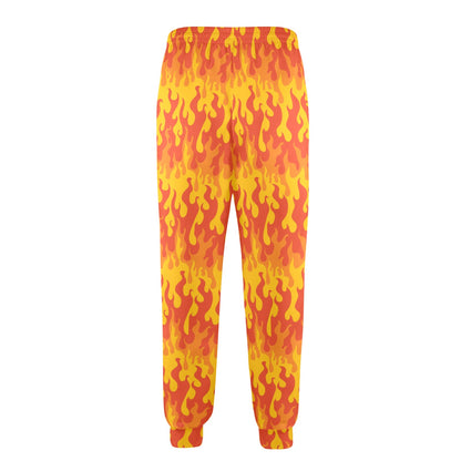 flame Design Print Pattern JJ0175 Men's Casual Track Pants