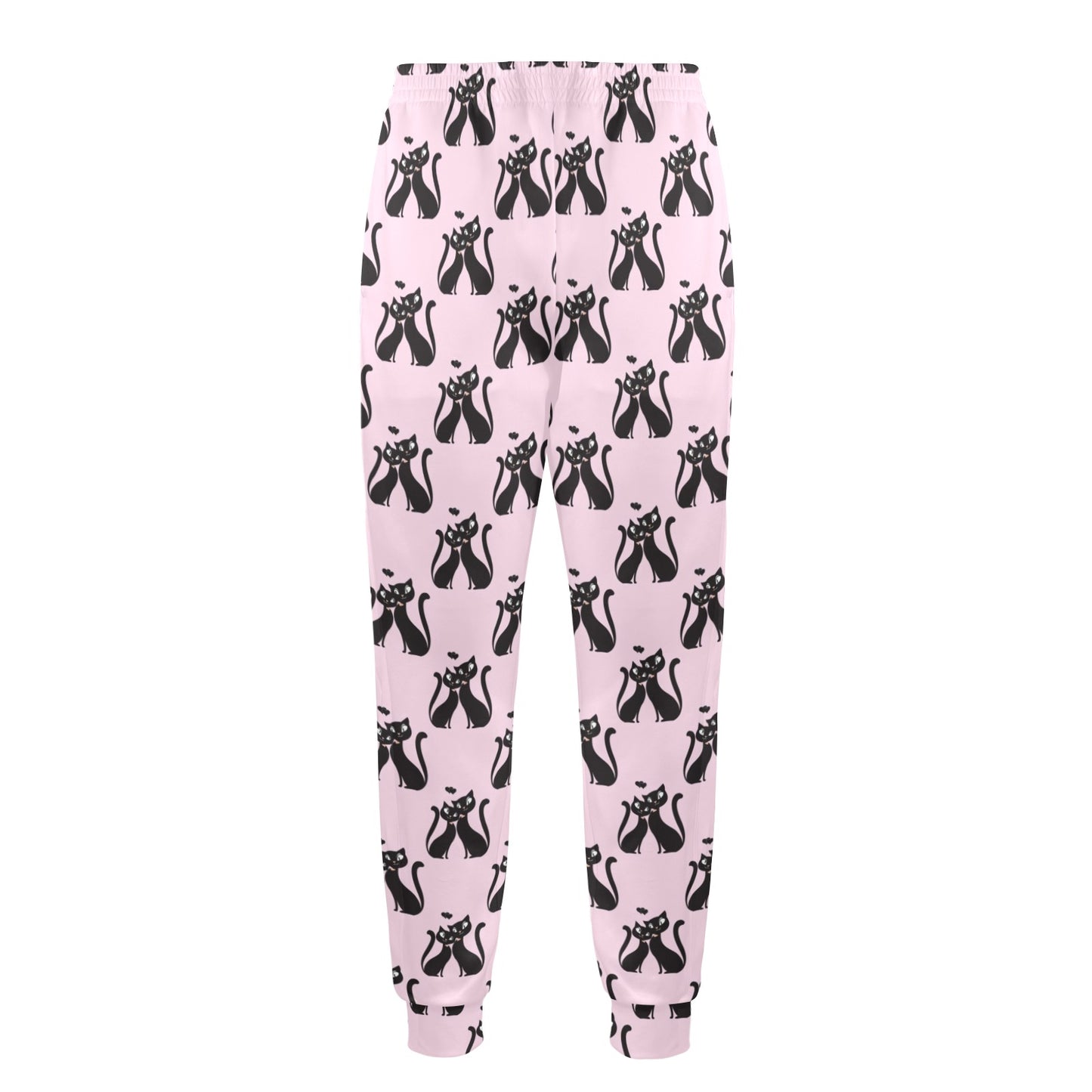 Black Cat Pattern Print Design 01 Men's Casual Track Pants