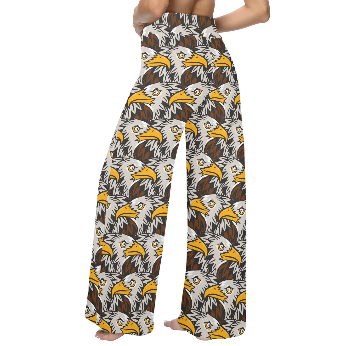 Eagles Head Pattern Women's Wide Leg Lounge Pants