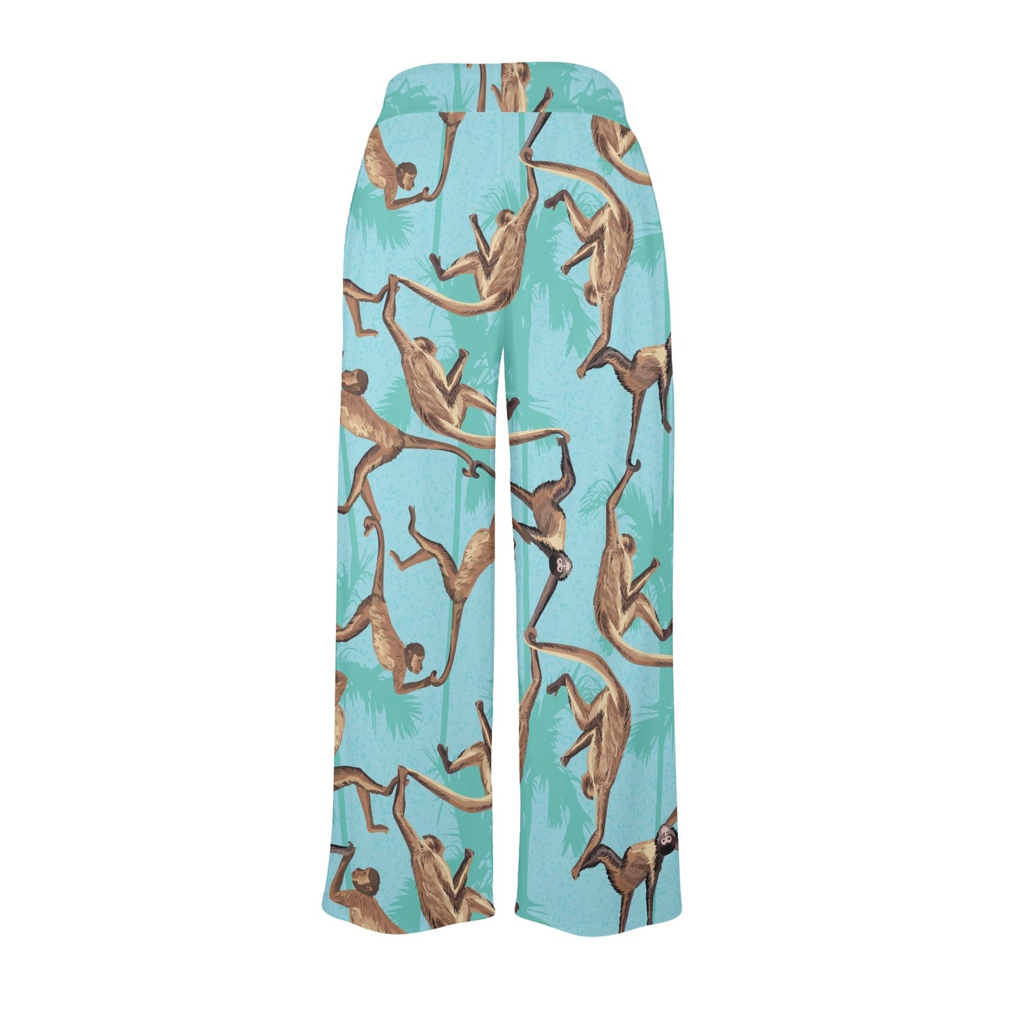 Monkey Pattern Print Design 04 Women's Wide Leg Lounge Pants