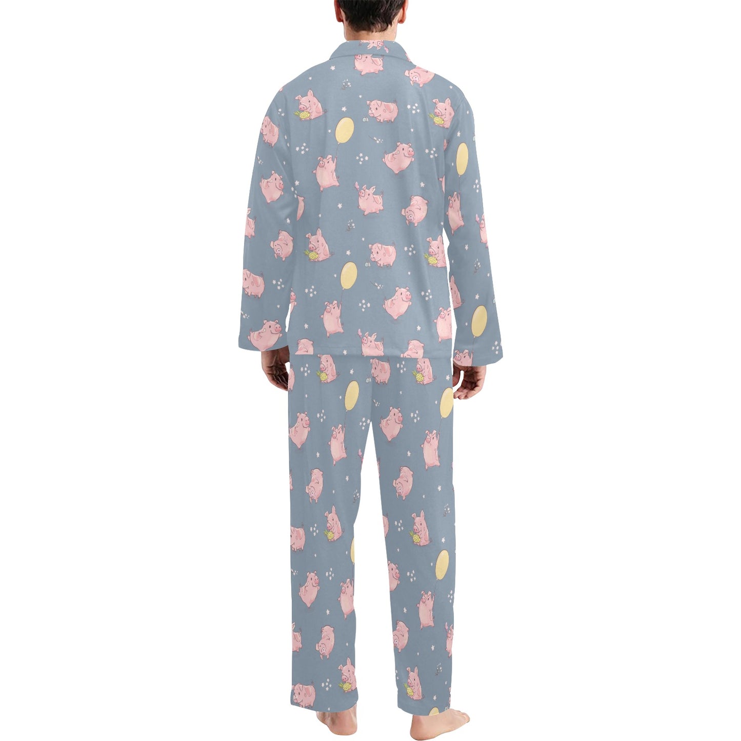 Pig Print Design LKS405 Men's Long Pajama Set