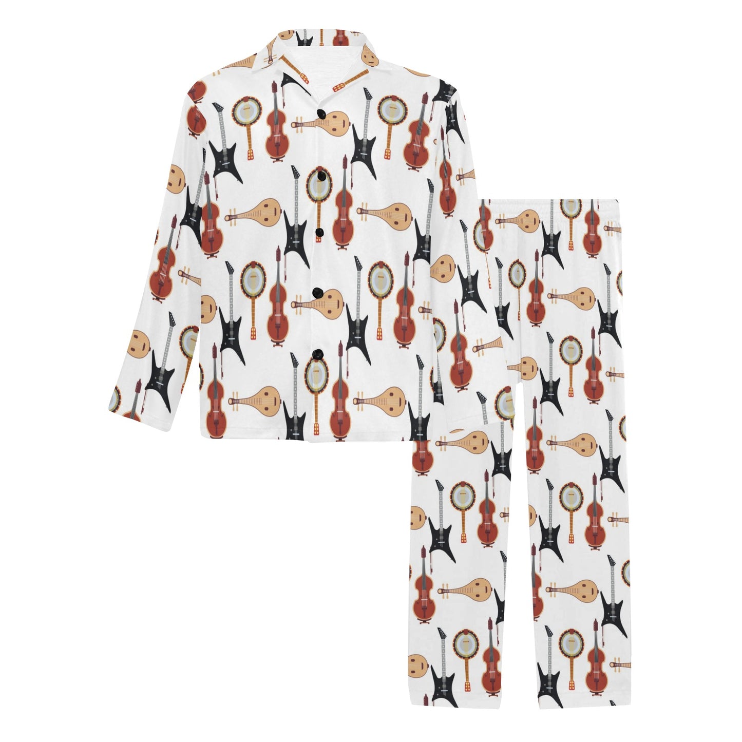 Banjo Print Design LKS403 Men's Long Pajama Set