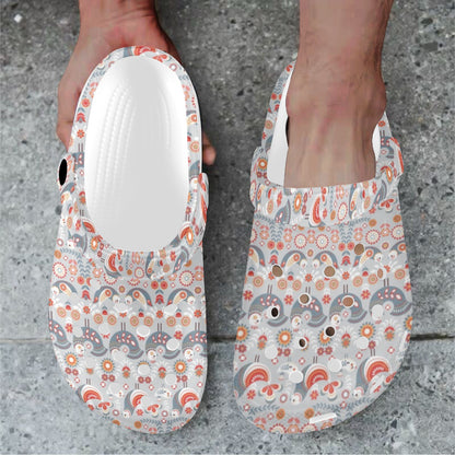 Swedish Nordic Design Print Unisex Clogs Shoes