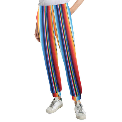 Mexican Blanket Stripe Print Pattern Women's Casual Track Pants