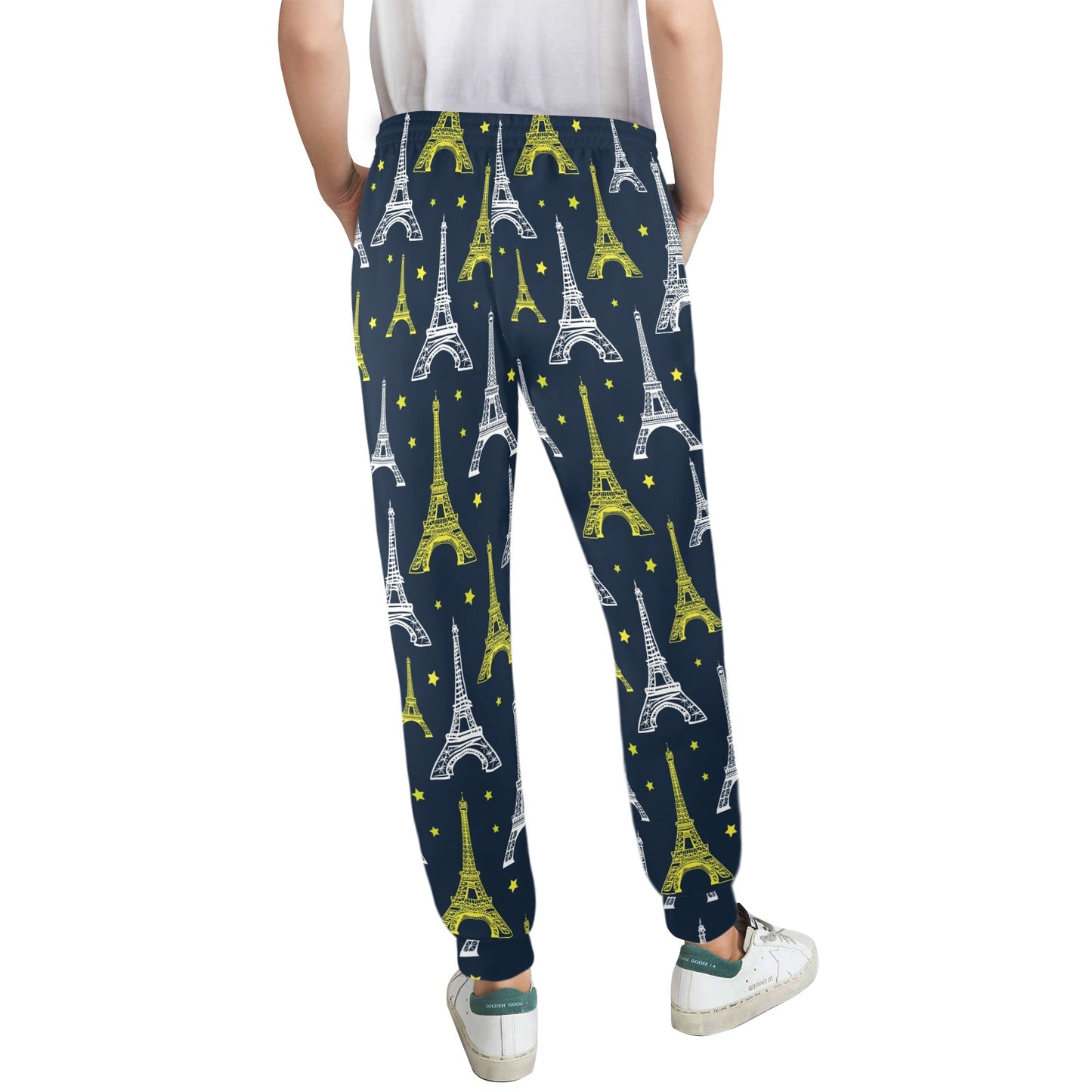 Eiffel Tower Star Print Women's Casual Track Pants