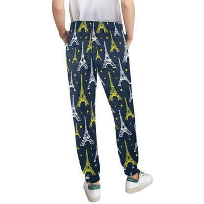 Eiffel Tower Star Print Women's Casual Track Pants
