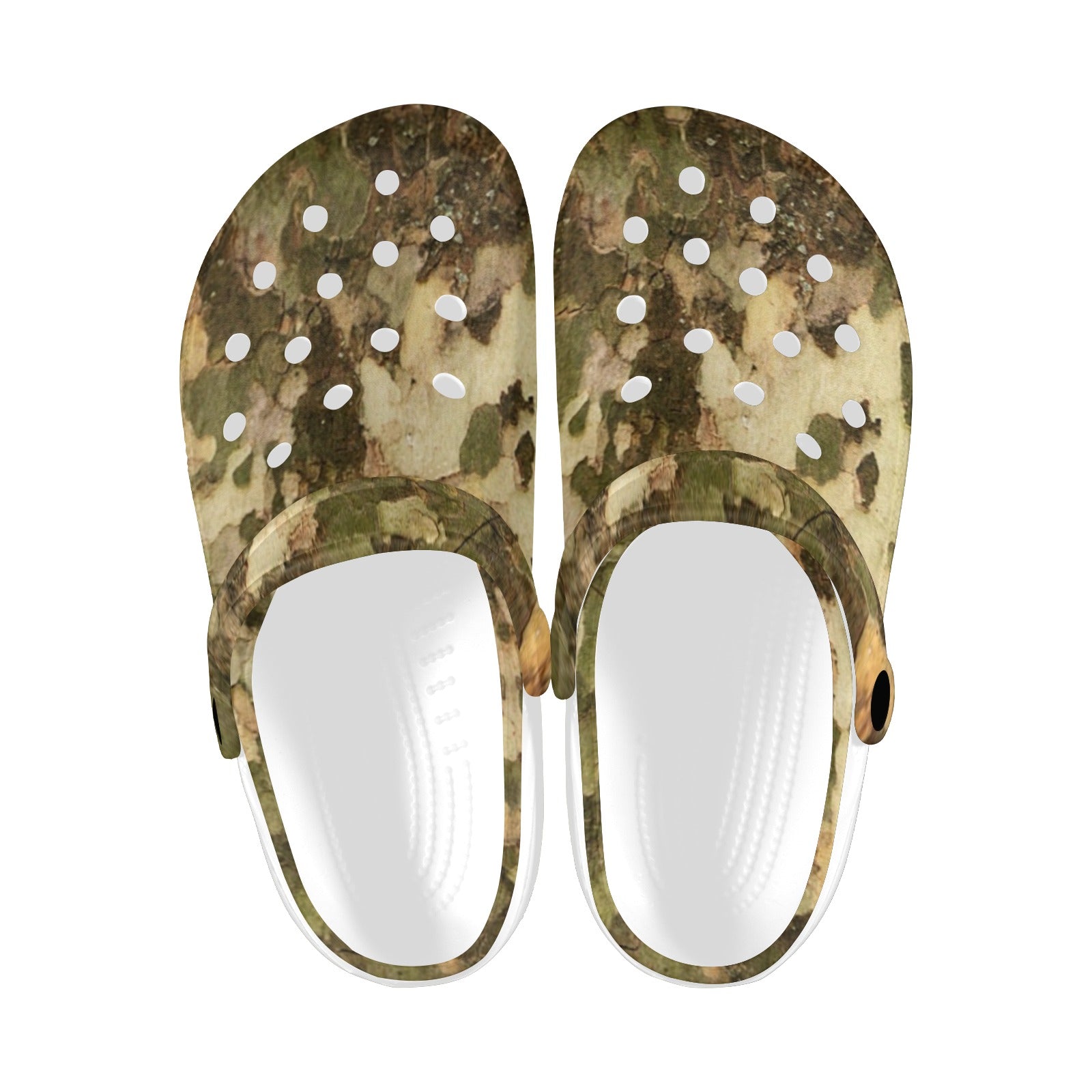 Camo Realistic Tree Texture Print Unisex Clogs Shoes