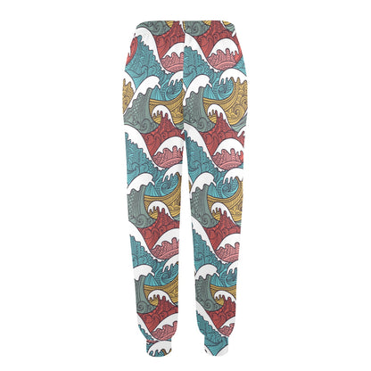 Tribal Wave Pattern Print Women's Casual Track Pants