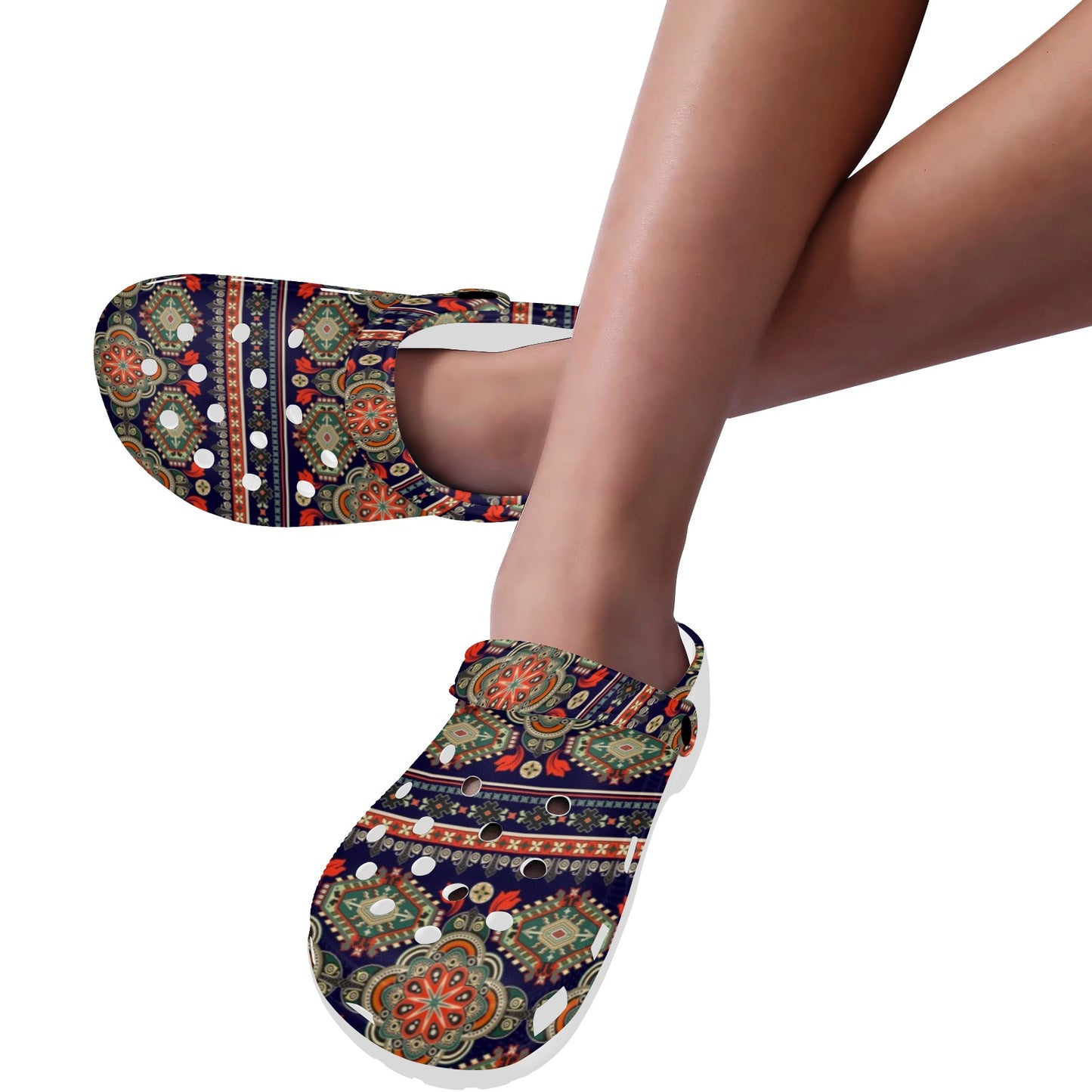 Ethnic Geometric Print Pattern Unisex Clogs Shoes