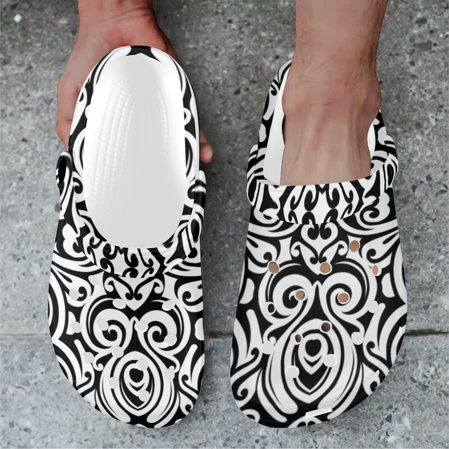 Polynesian Tattoo Pattern Unisex Clogs Shoes