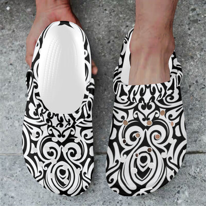 Polynesian Tattoo Pattern Unisex Clogs Shoes