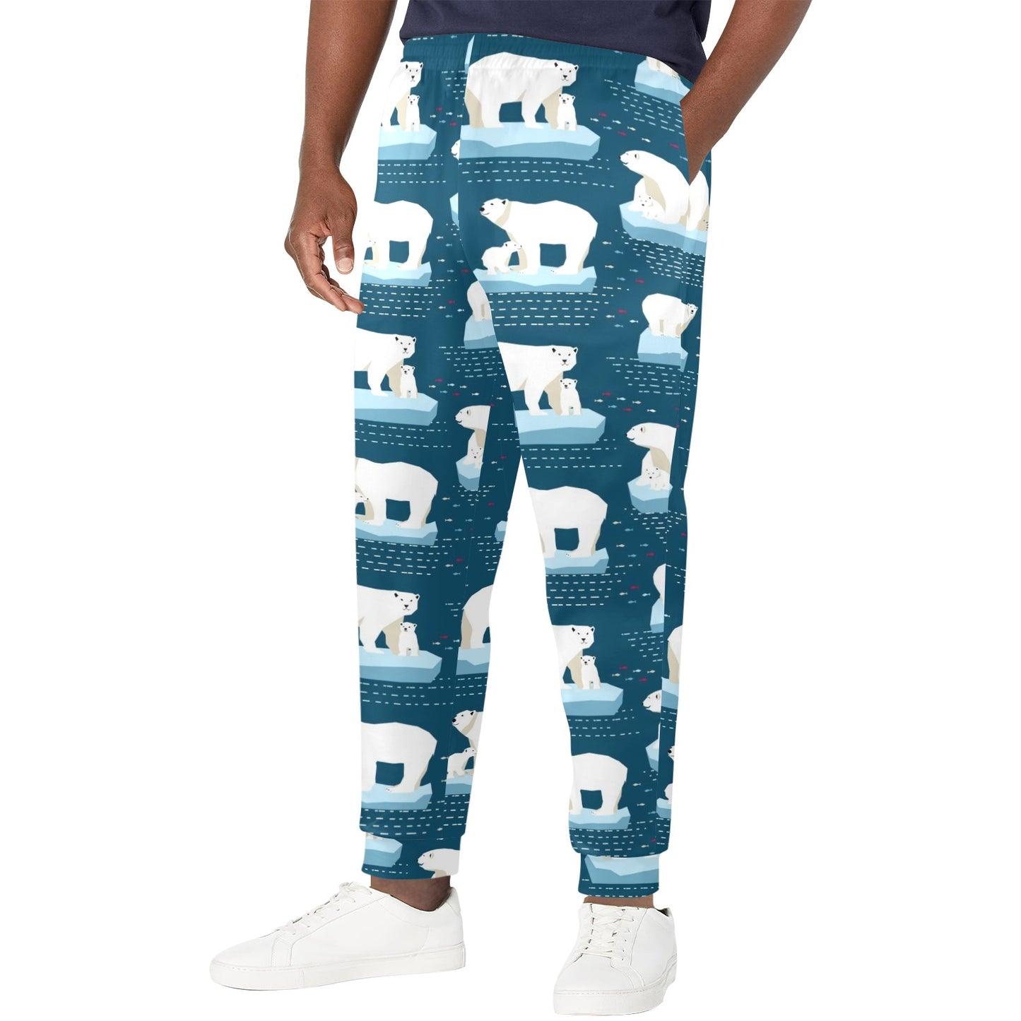 Polar Bear Pattern Print Design PB02 Men's Casual Track Pants