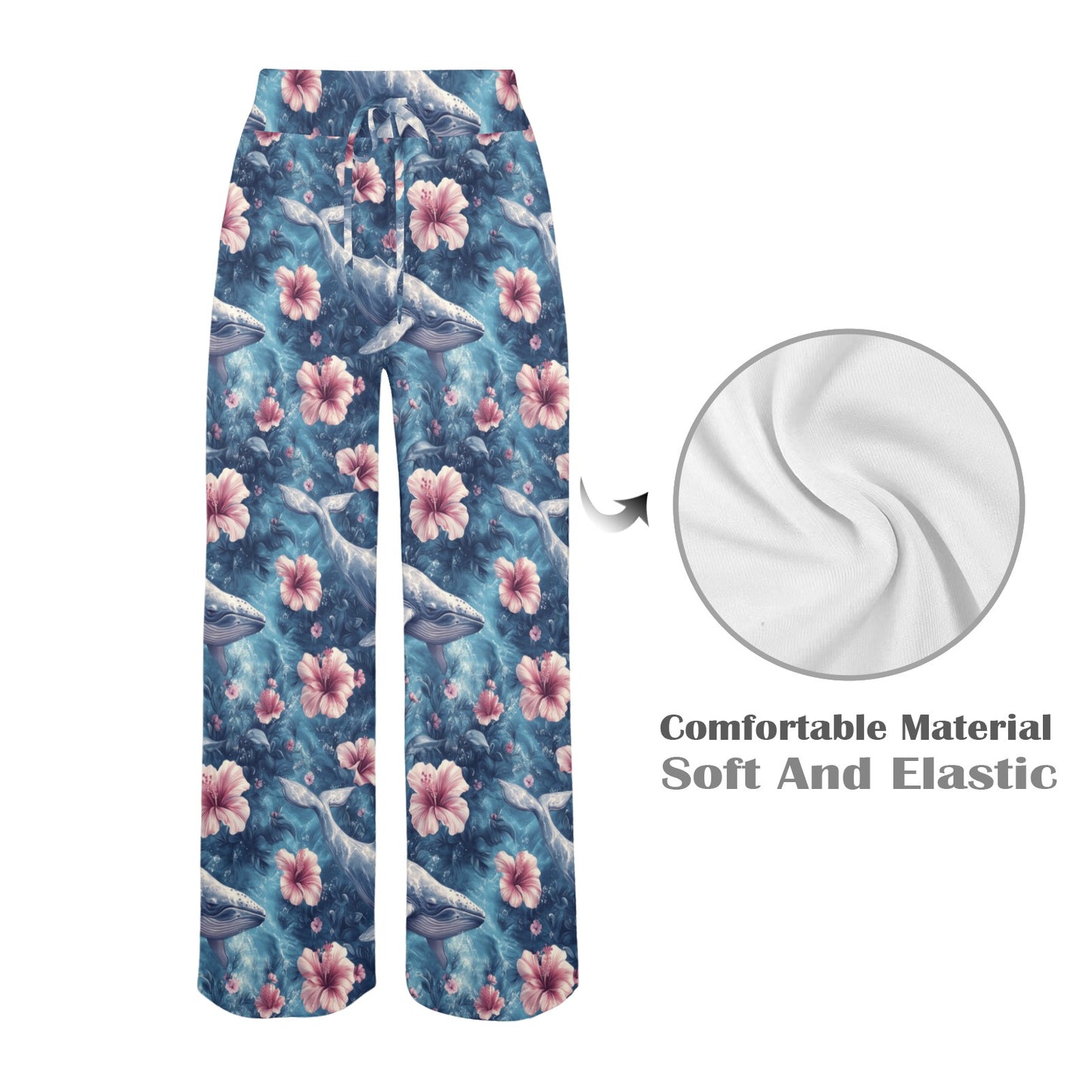 Walrus Pattern Print Design 01 Women's Wide Leg Lounge Pants