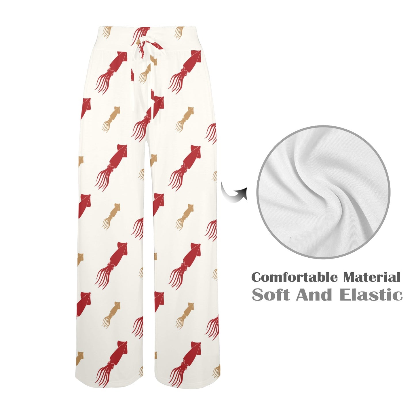 Giant Squid Pattern Print Design 01 Women's Wide Leg Lounge Pants