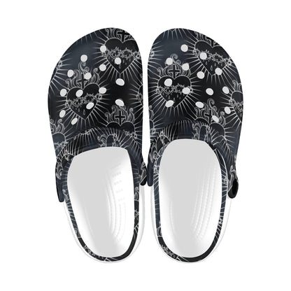 Christian Heart Tattoo Style Unisex Clogs Shoes