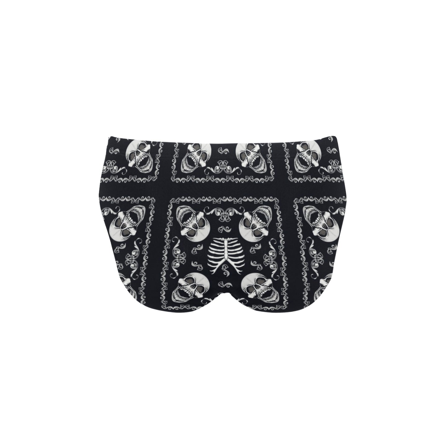 Bandana Skull Black White Print Design LKS306 Men's Swimming Briefs